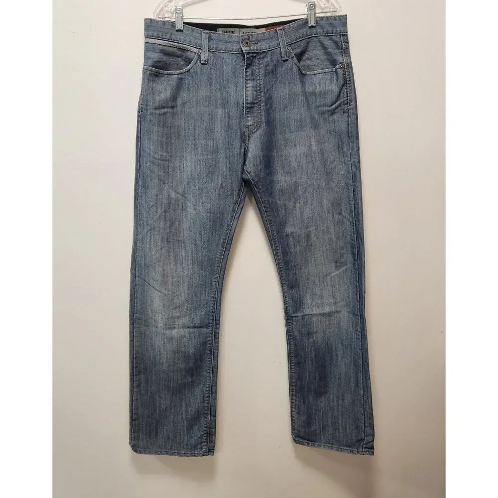 Levi Strauss Signature Authentics Slim Straight Jeans‎ Mens Size 36x32 Blue EUC